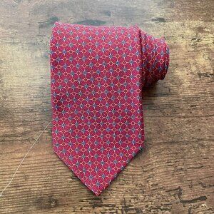 Brooks Brothers 346 Red Silk Necktie Vintage USA Made Horsebit Equestrian Tie
